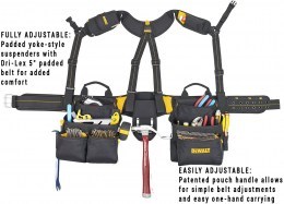 DeWalt 20-pocket combination apron and DeWalt yoke-style suspenders6